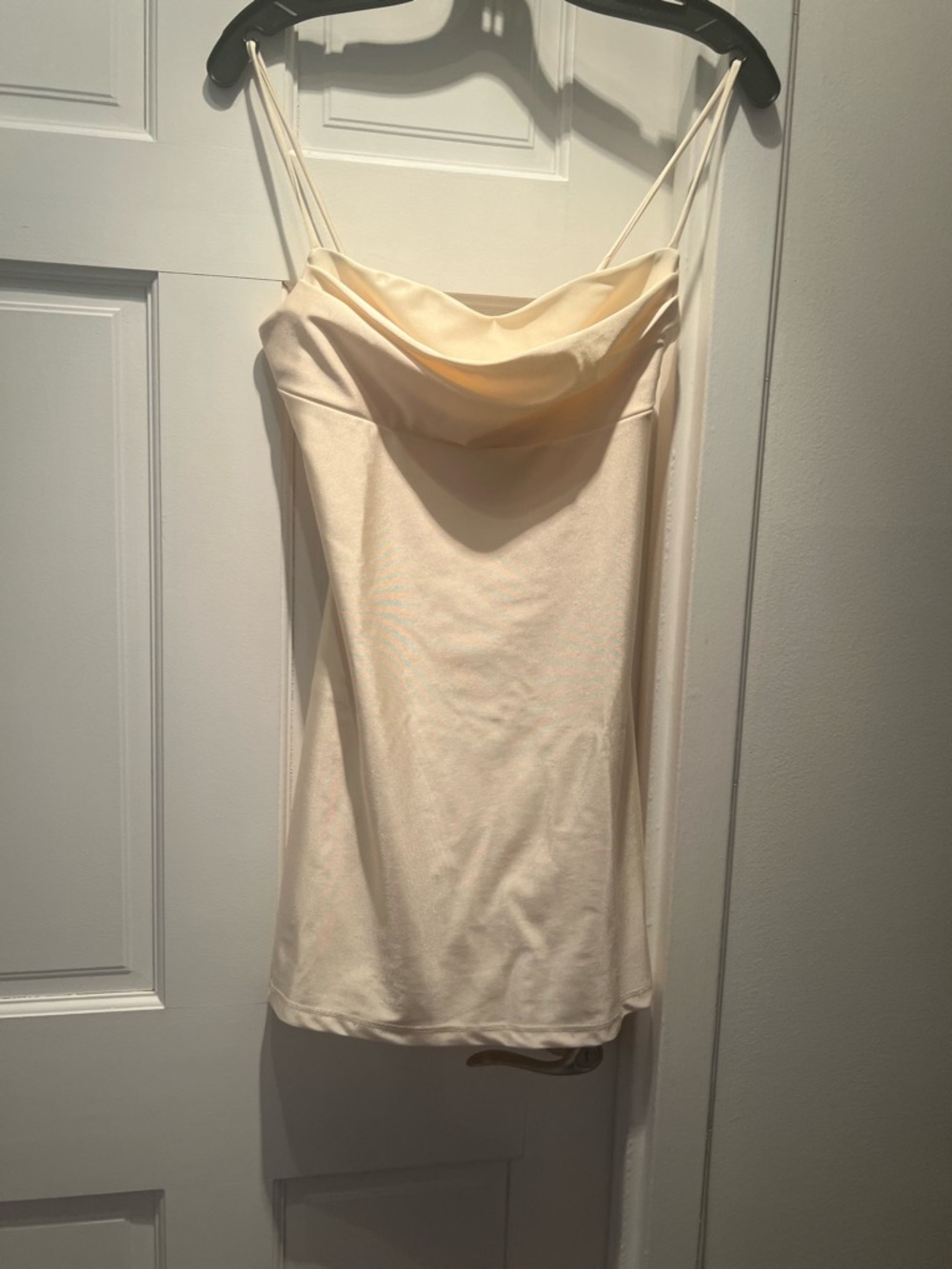 Windsor Cream Cowl Neck Spaghetti Strap Dress